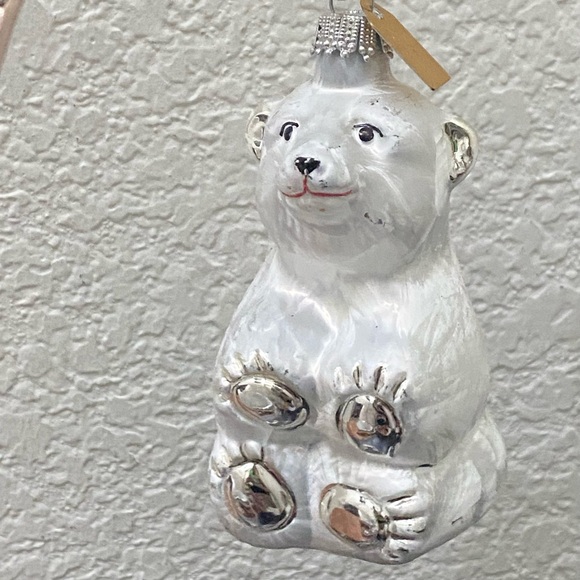 Discovery Channel Store Lauscha Krebs Glass White Polar Bear Handblown Ornament - Picture 12 of 16